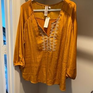 Dolan peasant boho mustard top